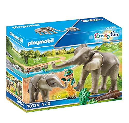 Playmobil Elephant et soigneur Multicolor 70324