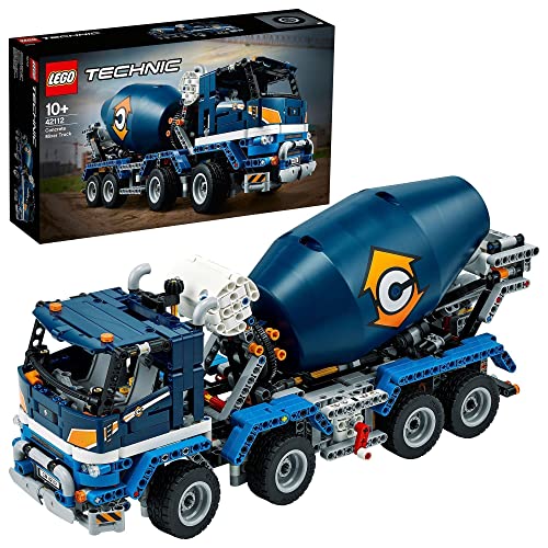 LEGO 42112 Technic Le Camion bétonnière, Jouet Véhicule de Chantier pour Enfant de 10 Ans et +, Kit de Construction