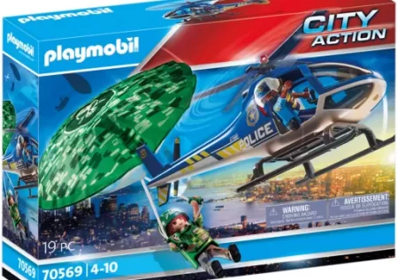 Playmobil Hélicoptère de police et parachutiste – 70569