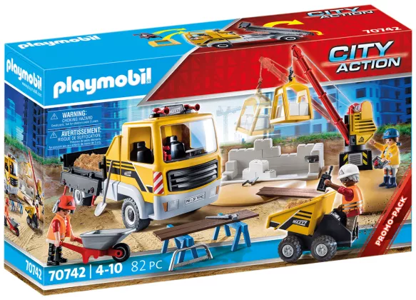 Playmobil Site de travaux avec camion et ouvriers – 70742
