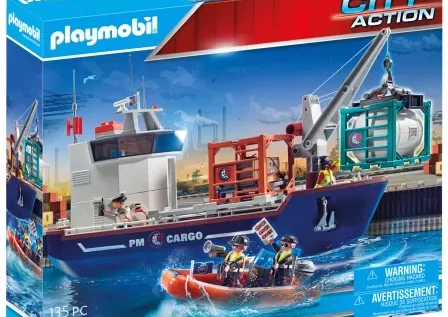 Playmobil Grand cargo avec bateau de douaniers – 70769