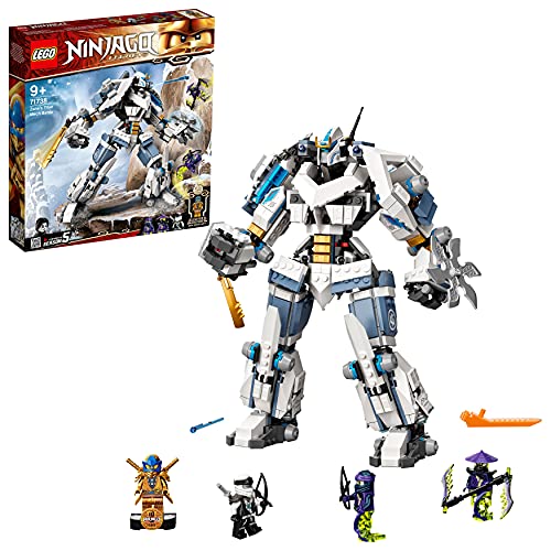 LEGO 71738 Ninjago Le Robot de Combat Titan de Zane, Jouet de Construction Ninja avec Figurines Jay en Or et Guerriers Fantômes, pour Garçons et Filles