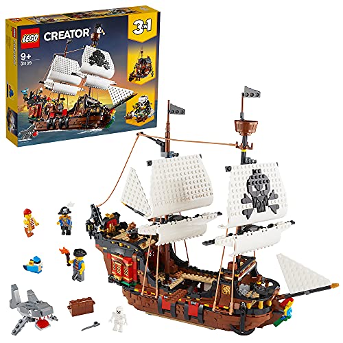 LEGO 31109 Creator Le Bateau Pirate, 3-en-1, Kit de Construction pour Enfants de 9 Ans et Plus - 1264 Pièces