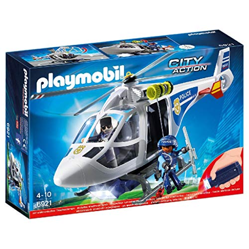 Playmobil - Hélicoptère de Police avec Projecteur de Recherche - 6921