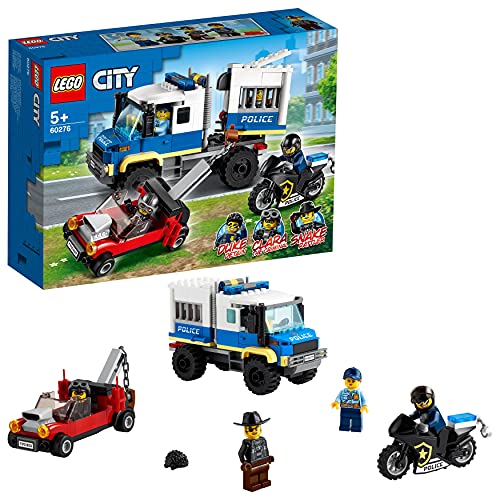 LEGO 60276 City Le Transport des Prisonniers, Jouet Camion, kit d'extension du Poste de Police